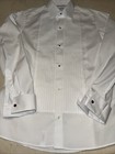 Eton Mens White Plisse Cotton Slim Fit Tuxedo formal Shirt 16 5 35-36  295