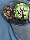 Vintage Dkny New York City Blue Denim Hat Logo Patch Adjustable One Size