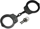 Professional Grade Double Lock Handcuffs In Black - Heavy Duty Alloy Steel