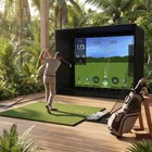 11 X 8 Ft Golf Simulator Enclosure With 4k Ready Impact Screen And Blackout Cage