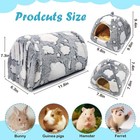 3pcs Soft Small Pet Hideout Set With Tunnel Curtains And Dome Beds For Guinea