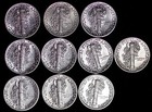 Lot Of 5 Coins Au   Unc Mercury Silver Dimes Some D And S Mint Free Shipping