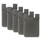 5pcs Cell Phone Credit Card Holder Wallet Sticker For Key Adhesive Grey