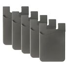 5pcs Pockets Cell Phone Credit Card Holder Wallet Sticker For Key Adhesive Grey