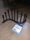 Curved Hanukkah Metal Menorah Black Hanukkah Jewish Festival Of Ligths Nwt
