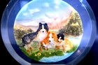 Vintage Collie Dog Plate Inside 1 75  Thick Lucite   Mid Century Modern 8  Tall