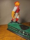 Vintage Cast Iron Hometown Battery Baseball Mechanical Coin Bank Collectible 