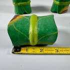 Green Leaf Wood Napkin Rings Hand Painted Set Of 4