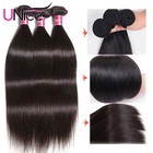 Unice Malaysian Straight Virgin Hair 3 Bundles With 100  Human Hair Lace Closure