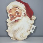 Vintage Christmas Santa Claus Head 14    Die Cut Decor Gibson Greetings Inc Usa