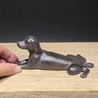Cast Iron Lying Dog Doorstop     Vintage Style Figural Door Stop