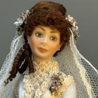 Stacy Hofman Artisan Porcelain Bride Doll Signed Dated Miniature Dollhouse 1 12