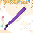 100 Pcs Cloth Event Wristband  Disposable Wrist Bands  Purple