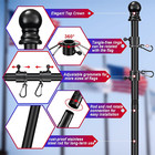 Flag Pole Black 5ft For 3x5 Flags Outdoor Boat Heavy Duty Flag Pole Kit