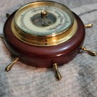 Vintage Maritime Nautical Aneroid Barometer Wood   Brass Made In West Germany
