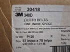 Case Of 3  -3m 340d  37 x75  P120 Grit  Cloth Belts  sine Wave Splice