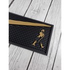 Johnnie Walker Bar Mat Black Gold Rubber Rail Spill Mat Striding Man Logo
