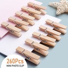 Mini Clothes Pins 260 Pcs Small Wooden Clothes Pins With Jute Twine Clothespi   