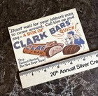 Vintage Clark Bars Chocolate Candy Bars Advertising Trade Postcard - Unused