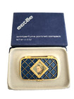 Estee Lauder Cobalt Blue Enamel Portrait Solid Perfume Compact Nib Vtg