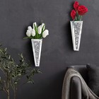 Xihacty Flower Vase Crushed Diamond Mirrored Hanging Planter  Geometric Decor   