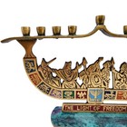 Vtg Brass Chanukah Menorah Maccabees 12 Tribes Enamel Jewish Made In Israel