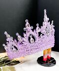 Luxury Silver Crown  Royal Wedding Crown  Lavender Crystal Crown  Beaded Crown