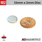 12mm X 2mm N52 Super Strong Rare Earth Neodymium Magnet Round Disc 12x2mm