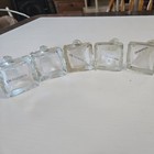 Lot Of 5 Vintage Glass Clear Decanter Perfume Bottles W Matching Glass Stopper