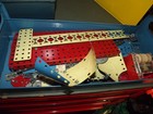  Vintage Gilbert Erector Set In Blue Tool Box Style Metal Box Many Parts