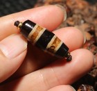 Energy Tibetan Old Agate Old Method Wide Line Type Healer Medicine Dzi Bead G57