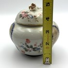 Vintage Porcelain Dresser Jar Rose Lid Hand Painted Floral Gold Gilt Japan