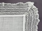 Vintage Antique Hanky Deep French Lace Edging Linen Hemstitching 1900s Lovely