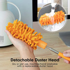 Duster For Cleaning  10-29  Extension Pole  2 Washable Heads  Yellow   Microfibe