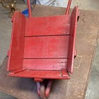 Vintage Red Wooden Pull Toy Wagon Cart W  Handle   Wheels  Approx  32 In