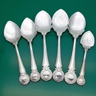 6x Gorgeous Antique Matching Pattern Jam Spoons Silver Plated 1899 Design