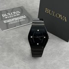 Bulova Men s Gemini Stainless Steel Black Dial 40mm Watch 98d177