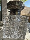 Cut Crystal Derby Co  Silver Ink Well  Antique 1800   s  4 5   x 3   