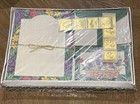 1980 s Vtg Bright Flowers Stationary Set Sheets Envelopes Note Cards Seals New