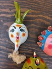 Set Of 3 Masks Coconut Shell Mexican Handmade Colorful Wholesale Folk Art Lot
