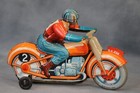 Vintage Technofix France Ge225 Tin Litho Clockwork Motorcycle Motorbike Toy