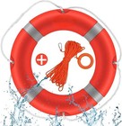 Life Preserver Ring 23 In 98 5  Floating Rope Lifebuoy Safety Ring Swimming Pool