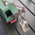 Hubley Vintage Diesel Diecast Crane Truck Red Green Silver Construction
