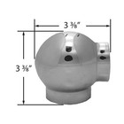 2  Dia  X 3-3 8  H Polished Stainless Steel 90 Degree Ball Elbow For 2  O d 
