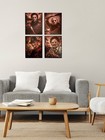 Set Of Four Framed 9x11 Horror Movie Icon Prints