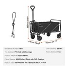 Compact Foldable Cart  2 Cubic Foot Utility Cart With Full Surface 5  Wheels