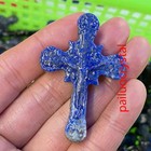 2  Natural Lapis Lazuli Jasper Cross Quartz Crystal Skull Carved Pendant Gem 1pc