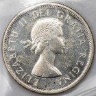 Canada 1957 25 Cents Quarter Silver Coin - Iccs Ms-64