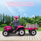 12v Electric Kids Ride On Tractor Battery Powered Toy W  Trailer Christmas Gift