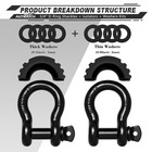 Autmatch D Ring Shackle 3 4  Shackle Heavy Duty Off Road Recovery Clevis Shackle